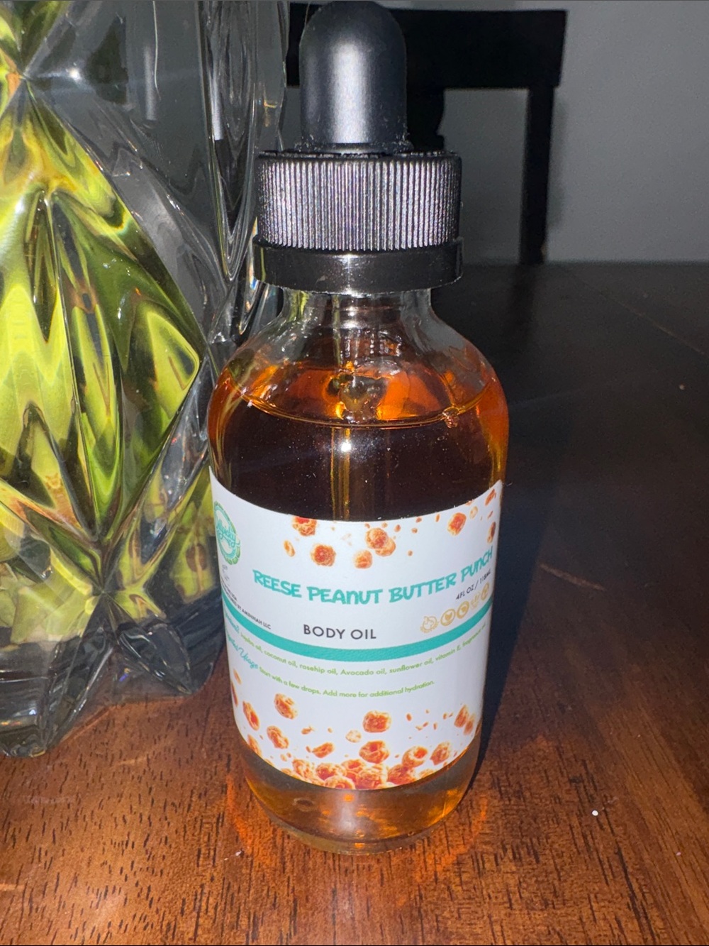 Reese Peanut Butter Punch Body Oil — Amber Bath & Body Moisturizer. New